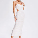 Tessa | Pearl Sequin Midi Dress
