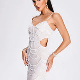 Tessa | Pearl Sequin Midi Dress