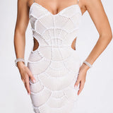 Tessa | Pearl Sequin Midi Dress