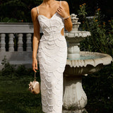 Tessa | Pearl Sequin Midi Dress