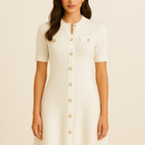 Aline | Knit Button Dress