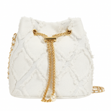 Camille | Quilted Denim Bucket Bag