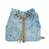Camille | Quilted Denim Bucket Bag