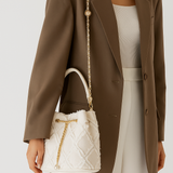 Camille | Quilted Denim Bucket Bag