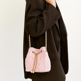 Camille | Quilted Denim Bucket Bag