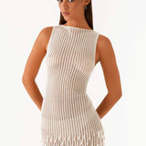 Annalisa | Beaded Crochet Mini Dress