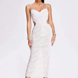 Tessa | Pearl Sequin Midi Dress